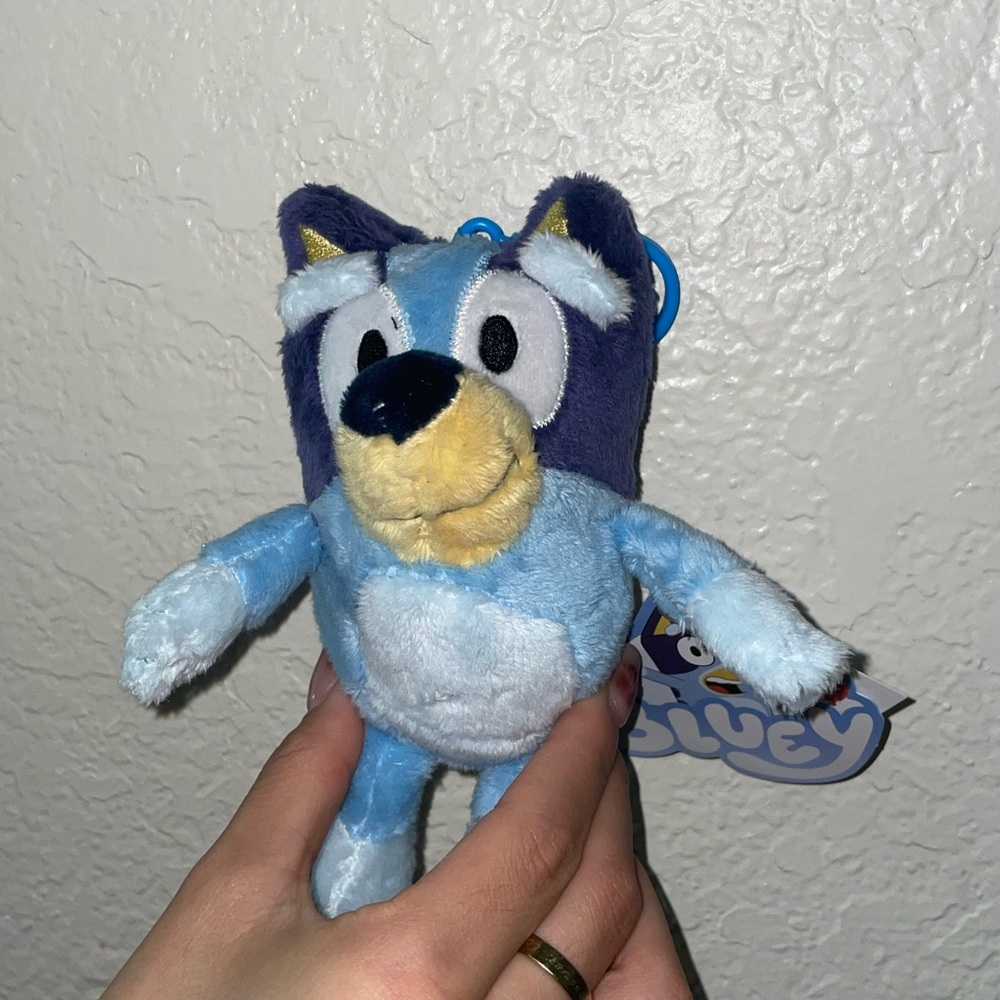 Blue Plush Toy Dog with Cartoon Eyes